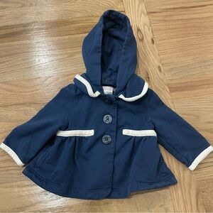 Janie and Jack Navy Blue Baby Hooded Jacket